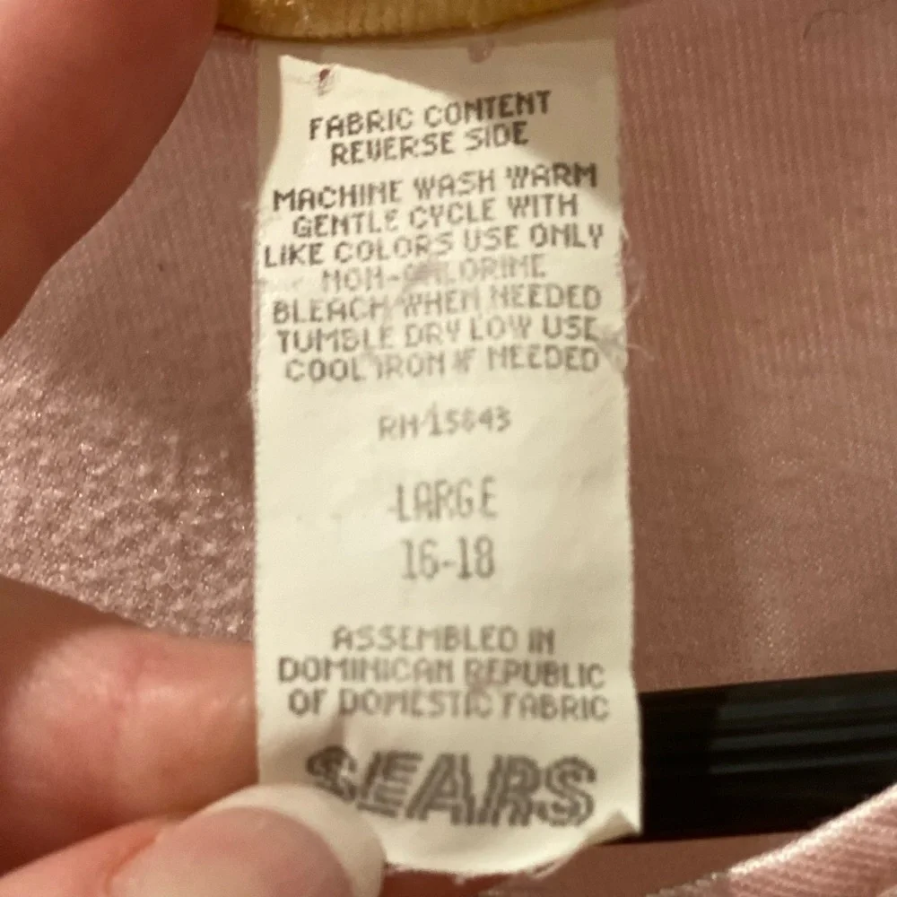 Vintage Cachet Sears Satin Nightgown Pink Embroidered L Granny Cottage Core